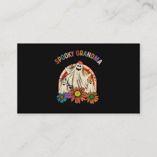 Retro Vintage Spooky Grandma Cute Baby Ghost Groov Business Card
