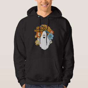 Retro Vintage Spooky Season Flower Ghost Halloween Hoodie