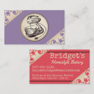Retro vintage stand mixer bakery baking business card