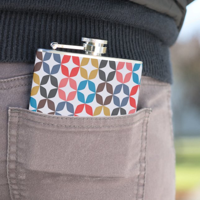 Retro Vintage Star Pattern Hip Flask (In Situ)