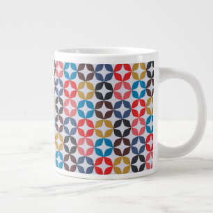Retro Vintage Star Pattern Large Coffee Mug