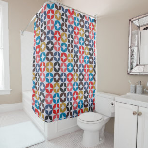 Retro Vintage Star Pattern Shower Curtain