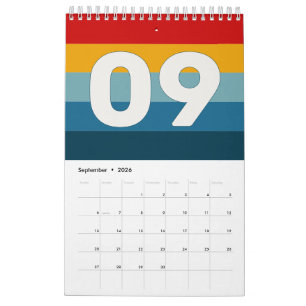 Retro Vintage Stripes 2026 Calendar
