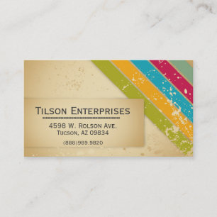 Retro Vintage Stripes Business Card