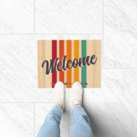Retro Vintage Stripes Custom Name Fun Welcome