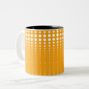 Retro vintage style circles geometric lines stripe Two-Tone coffee mug