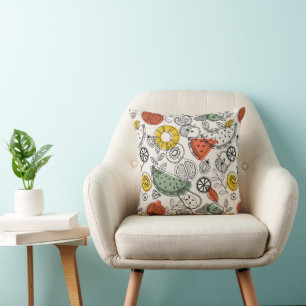 Retro Vintage Style Fruit Pattern Cushion
