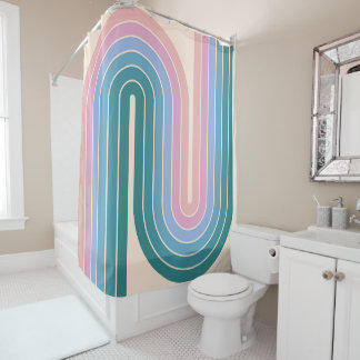 Retro Vintage Style Geometric Design Shower Curtain