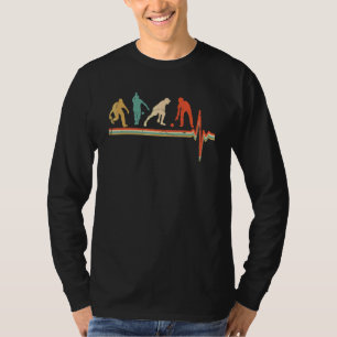 Retro Vintage Style Heartbeat Funny Bowling Player T-Shirt
