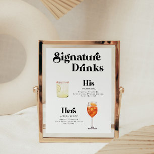 Retro Vintage Style Signature Drinks Poster