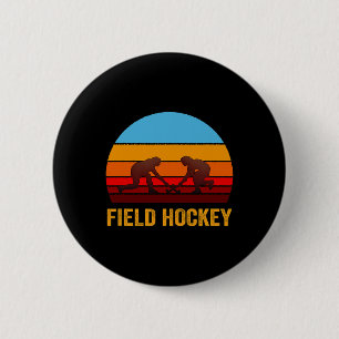 Retro Vintage Style Sunset Field Hockey 6 Cm Round Badge