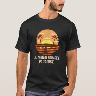 Retro Vintage Summer Sunset Paradise Beach Funny G T-Shirt