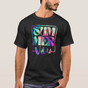 Retro Vintage Summer Vibes Beach Vibes Tie Dye T-Shirt