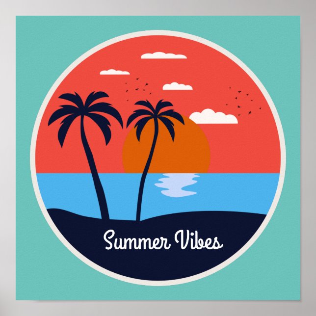 Retro Vintage Summer Vibes Poster (Front)