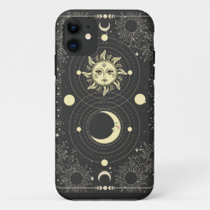 Retro vintage sun moon planets clouds tarot frame  Case-Mate iPhone case