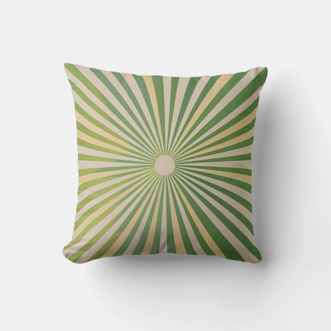Retro Vintage Sunburst Sun-rays Cushion (Front)