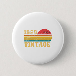 Retro Vintage Sunset 1960 Birthday 6 Cm Round Badge