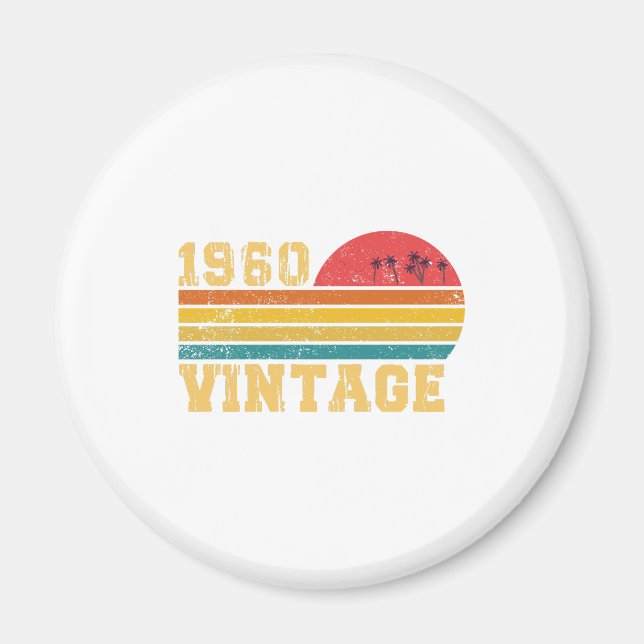 Retro Vintage Sunset 1960 Birthday    Magnet (Front)