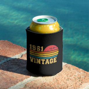 Retro Vintage Sunset 1961 Birthday Can Cooler