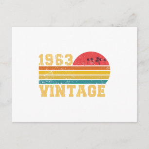 Retro Vintage Sunset 1963 Birthday Postcard