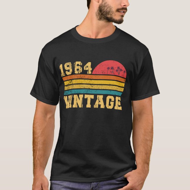 Retro Vintage Sunset 1964 Birthday T-Shirt (Front)