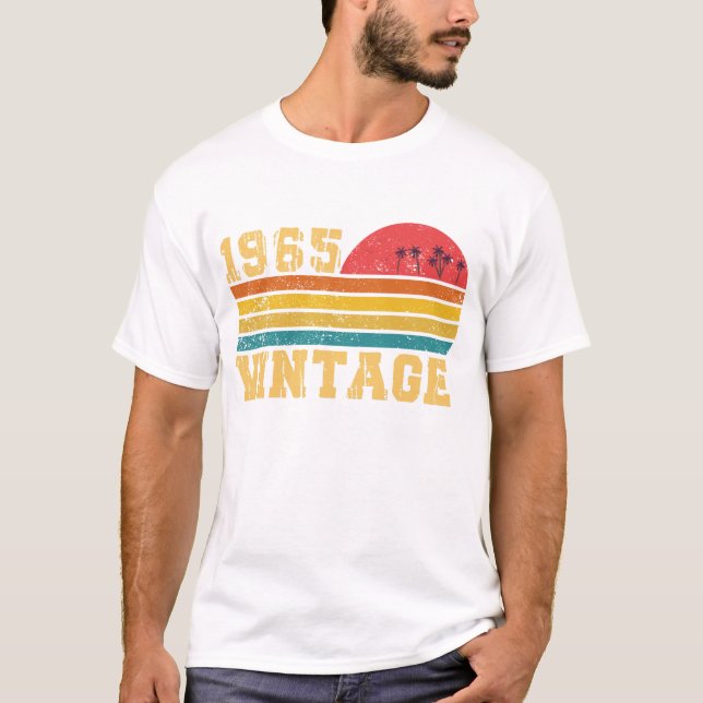 Retro Vintage Sunset 1965 Birthday T-Shirt (Front)