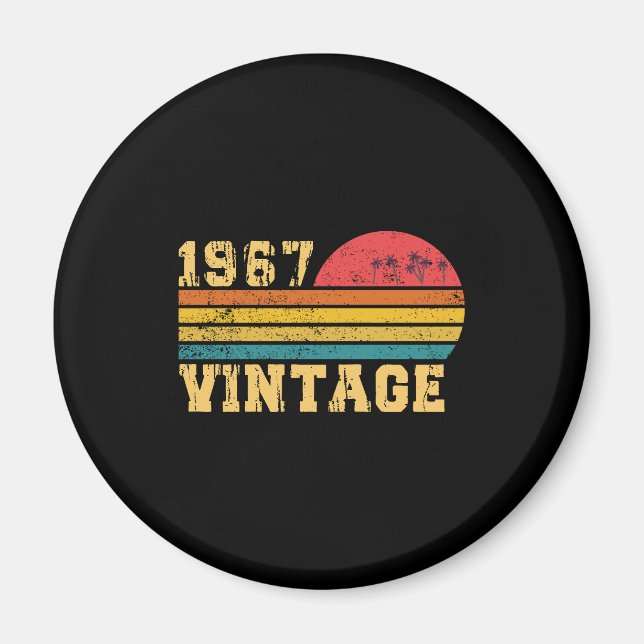 Retro Vintage Sunset 1967 Birthday Magnet (Front)