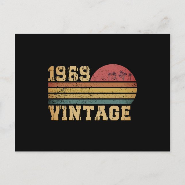 Retro Vintage Sunset 1969 Birthday Postcard (Front)