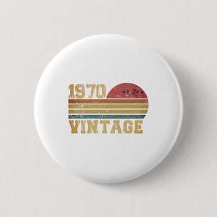 Retro Vintage Sunset 1970 Birthday 6 Cm Round Badge