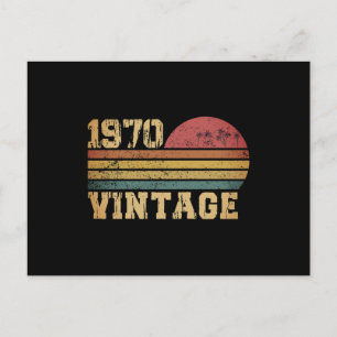 Retro Vintage Sunset 1970 Birthday Postcard