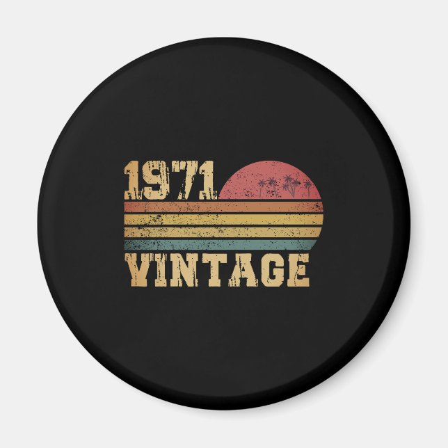 Retro Vintage Sunset 1971 Birthday Magnet (Front)