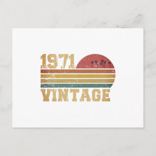 Retro Vintage Sunset 1971 Birthday Postcard