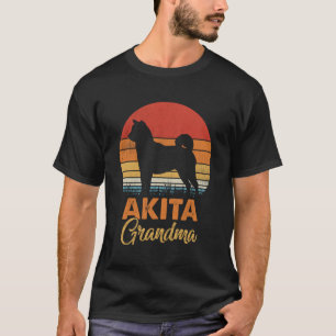 Retro Vintage Sunset Akita Grandma T-Shirt