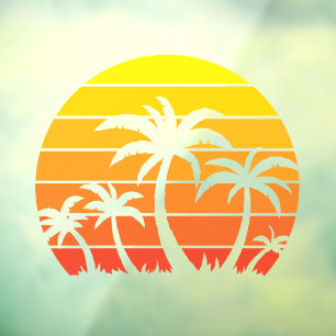Retro Vintage Sunset And Palm Trees