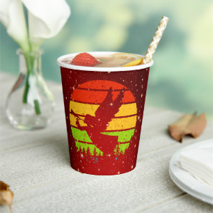 Retro Vintage Sunset Angel with Horn Paper Cups
