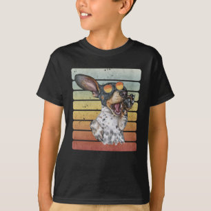 Retro Vintage Sunset Black Tan Dachshund Puppy Dad T-Shirt
