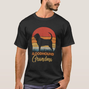 Retro Vintage Sunset Bloodhound Grandma T-Shirt