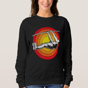 Retro Vintage Sunset Bodybuilder Street Workout Ca Sweatshirt