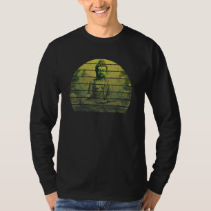 Retro vintage sunset buddha meditating lotus Buddh T-Shirt