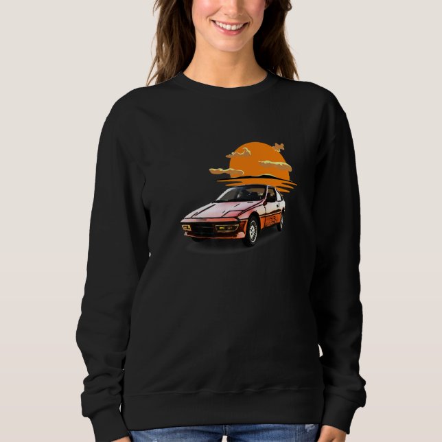 Retro Vintage Sunset Car Tuning & Gaming Sweatshirt (Front)