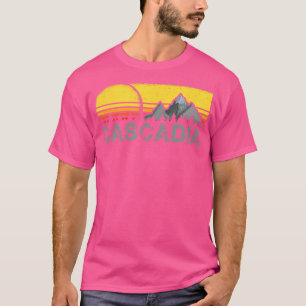 Retro Vintage Sunset Cascadia Mountain Camping And T-Shirt