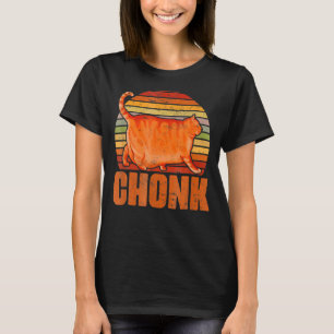 Retro Vintage Sunset Cat Meme Chonk Cat Cat T-Shirt