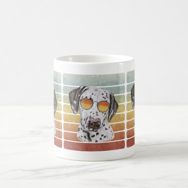 Retro Vintage Sunset Dalmatian Mum Dad Coffee Mug (Center)