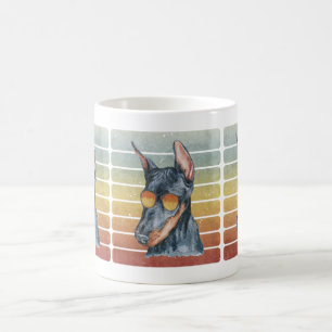 Retro Vintage Sunset Doberman Mum Dad Coffee Mug