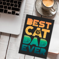 Retro Vintage Sunset Fathers Day Best Cat Dad Ever