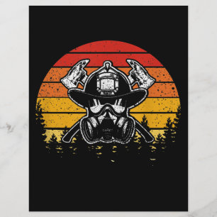 Retro Vintage Sunset Firefighter Gifts Firefight Custom Letterhead