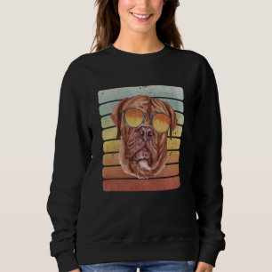 Retro Vintage Sunset French Mastiff Mum Dad Sweatshirt