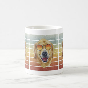Retro Vintage Sunset Golden Retriever Pet Mum Dad Coffee Mug