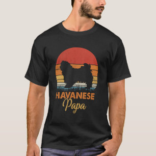 Retro Vintage Sunset Havanese Papa T-Shirt
