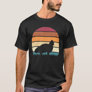 Retro Vintage Sunset Kitten Feline Pet Persian Cat T-Shirt